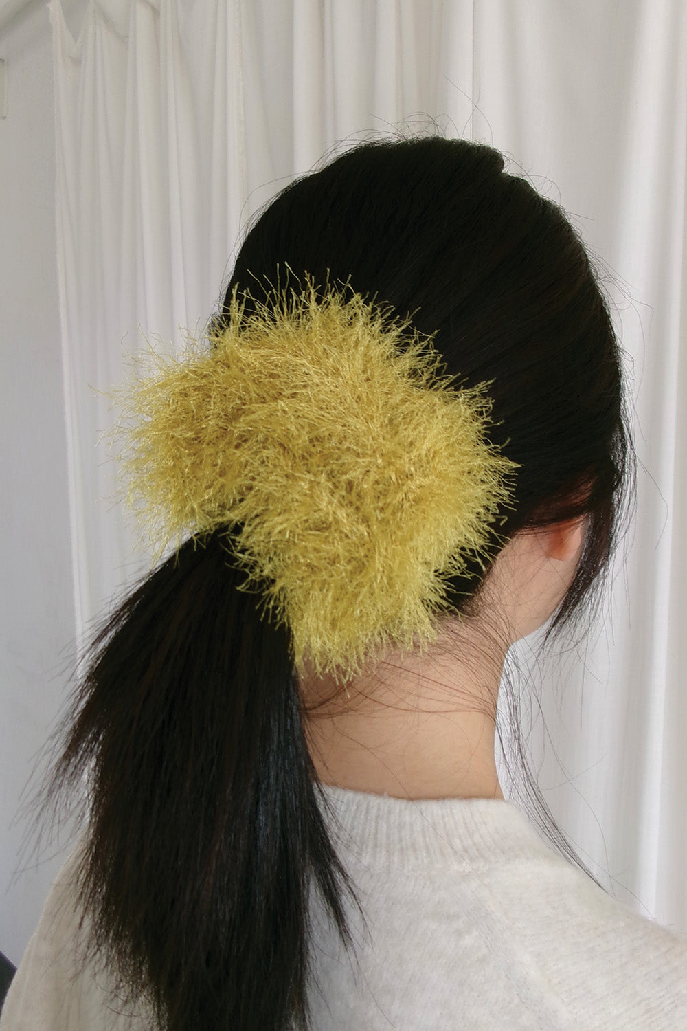 Fuzzy Scrunchie (Mustard)