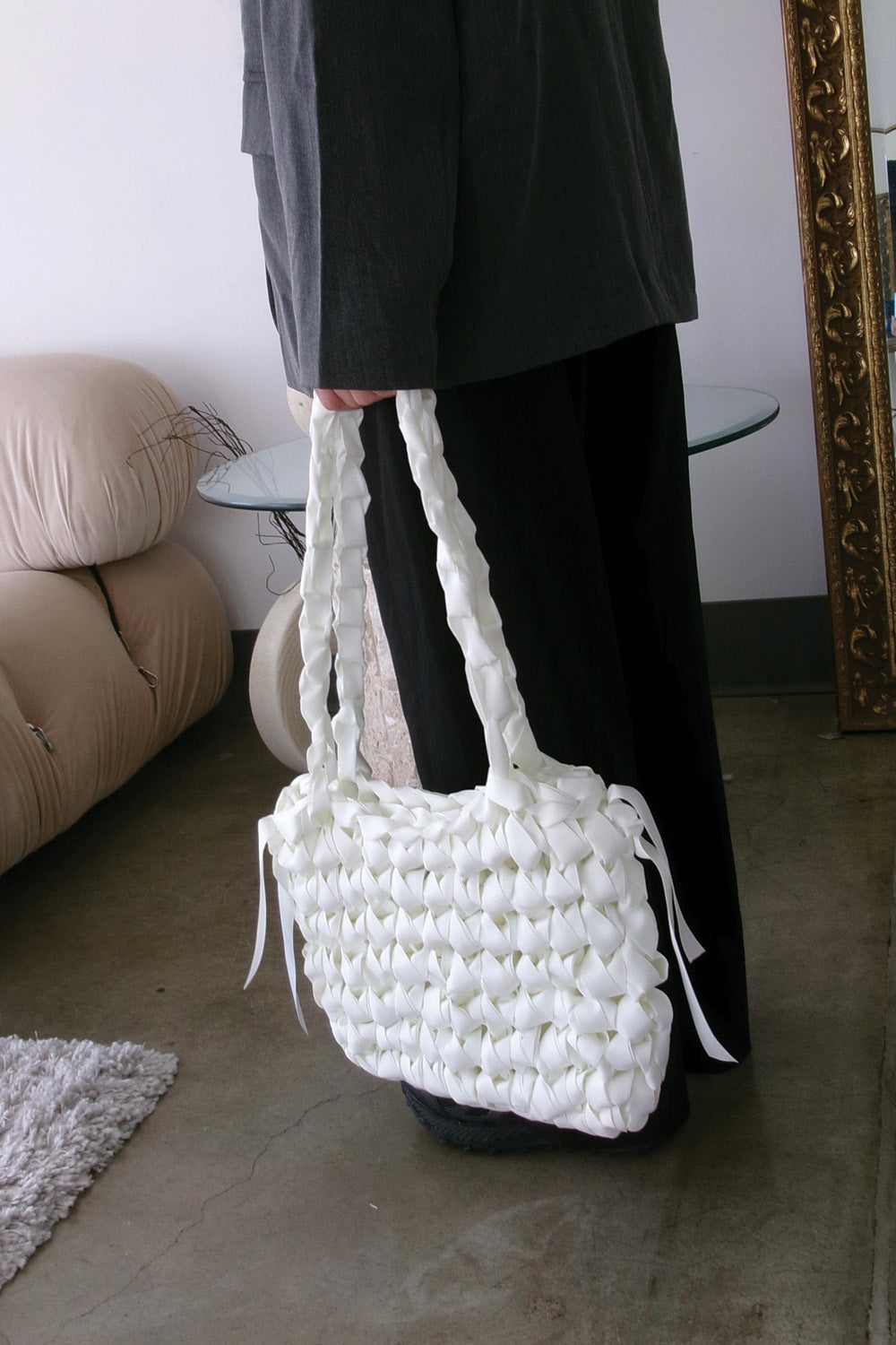 Rectangular Shoulder Bag (White)