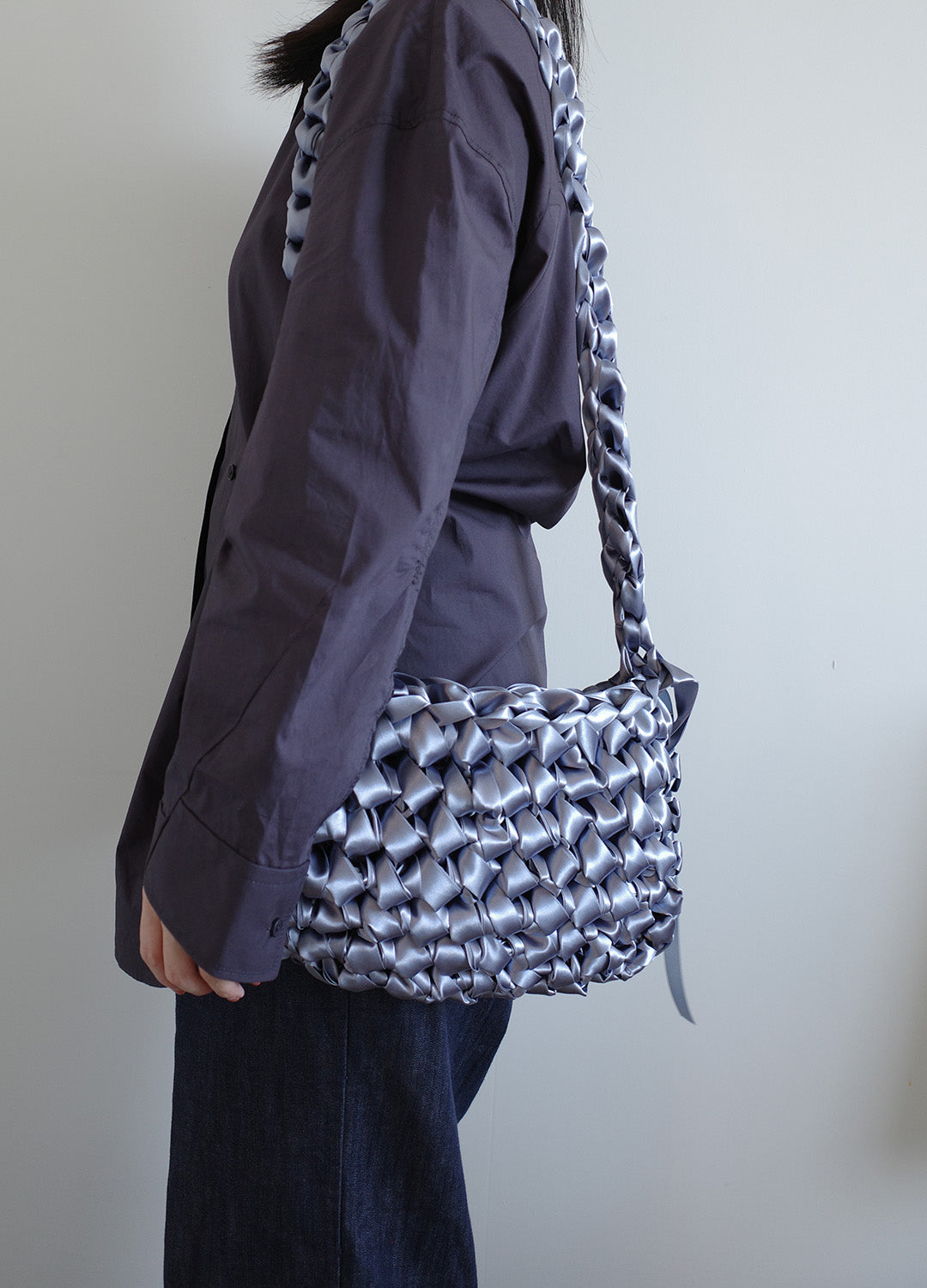 Satin Crossbody Bag (Stone)