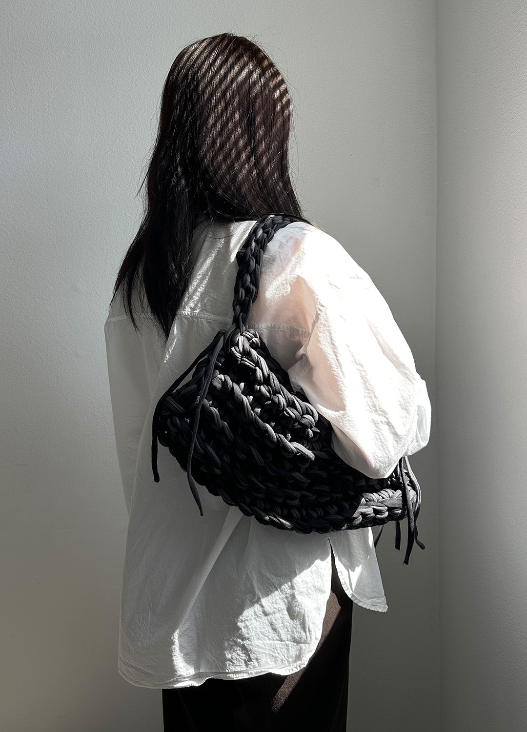 Boxy Shoulder Bag (BlackGrey)