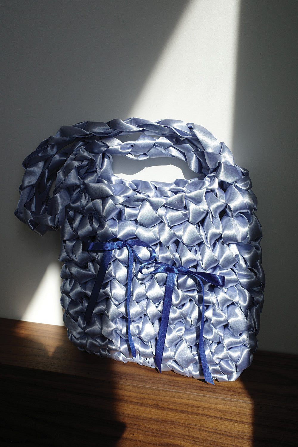 Satin Square Bag M (Ice Blue)