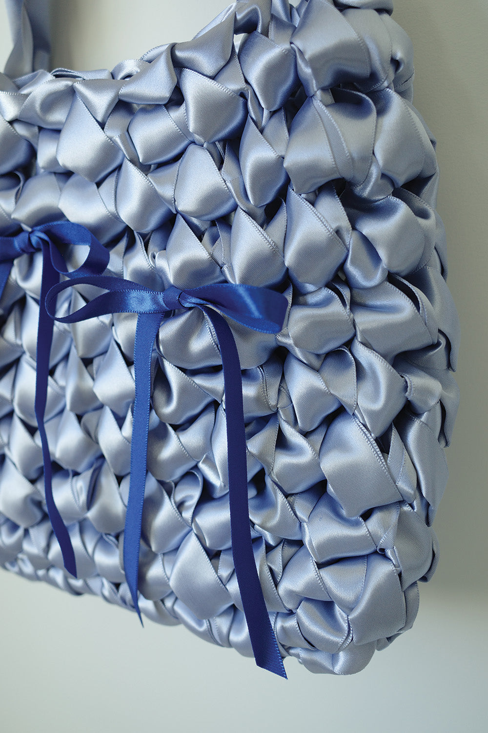 Satin Square Bag M (Ice Blue)