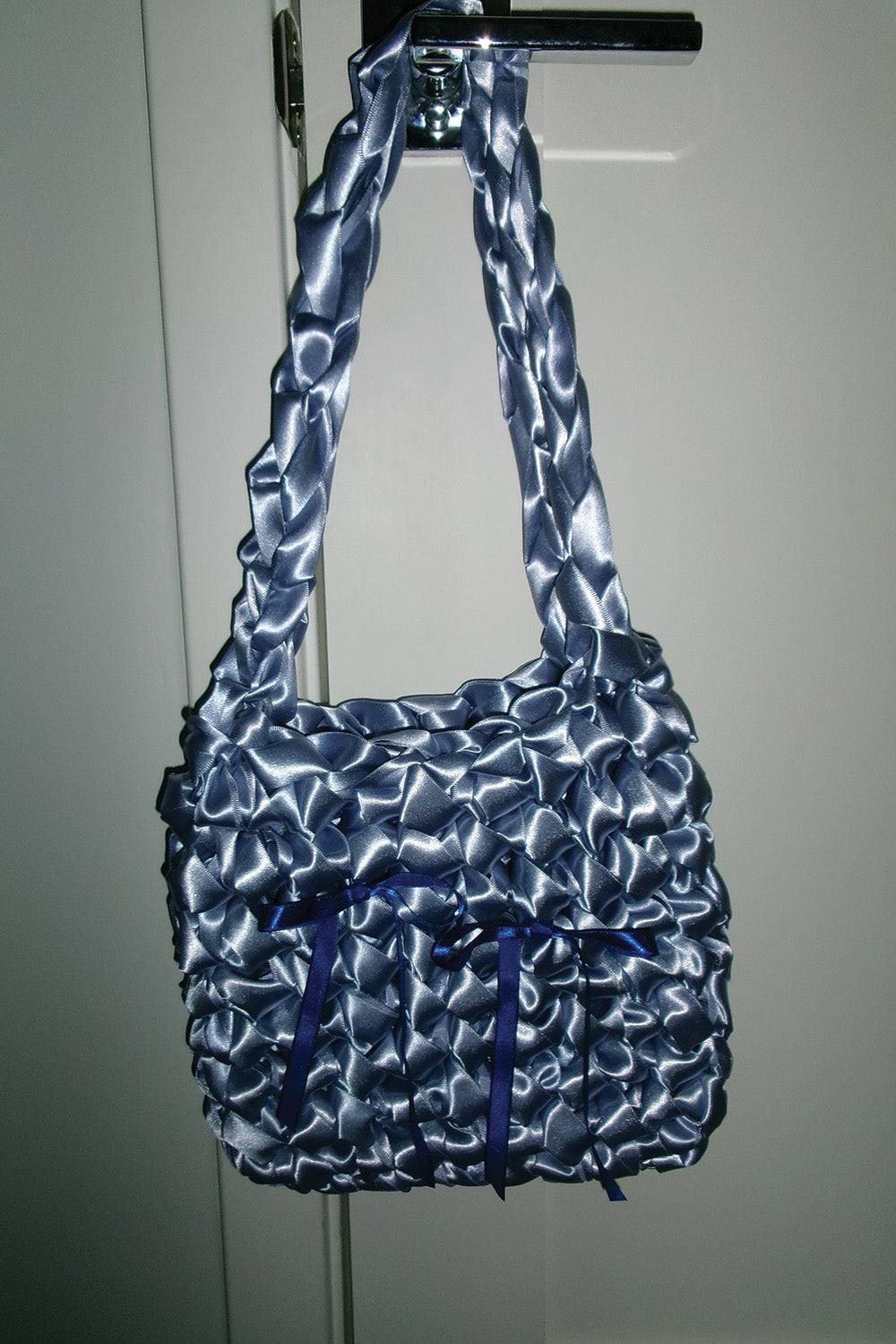 Satin Square Bag M (Ice Blue)