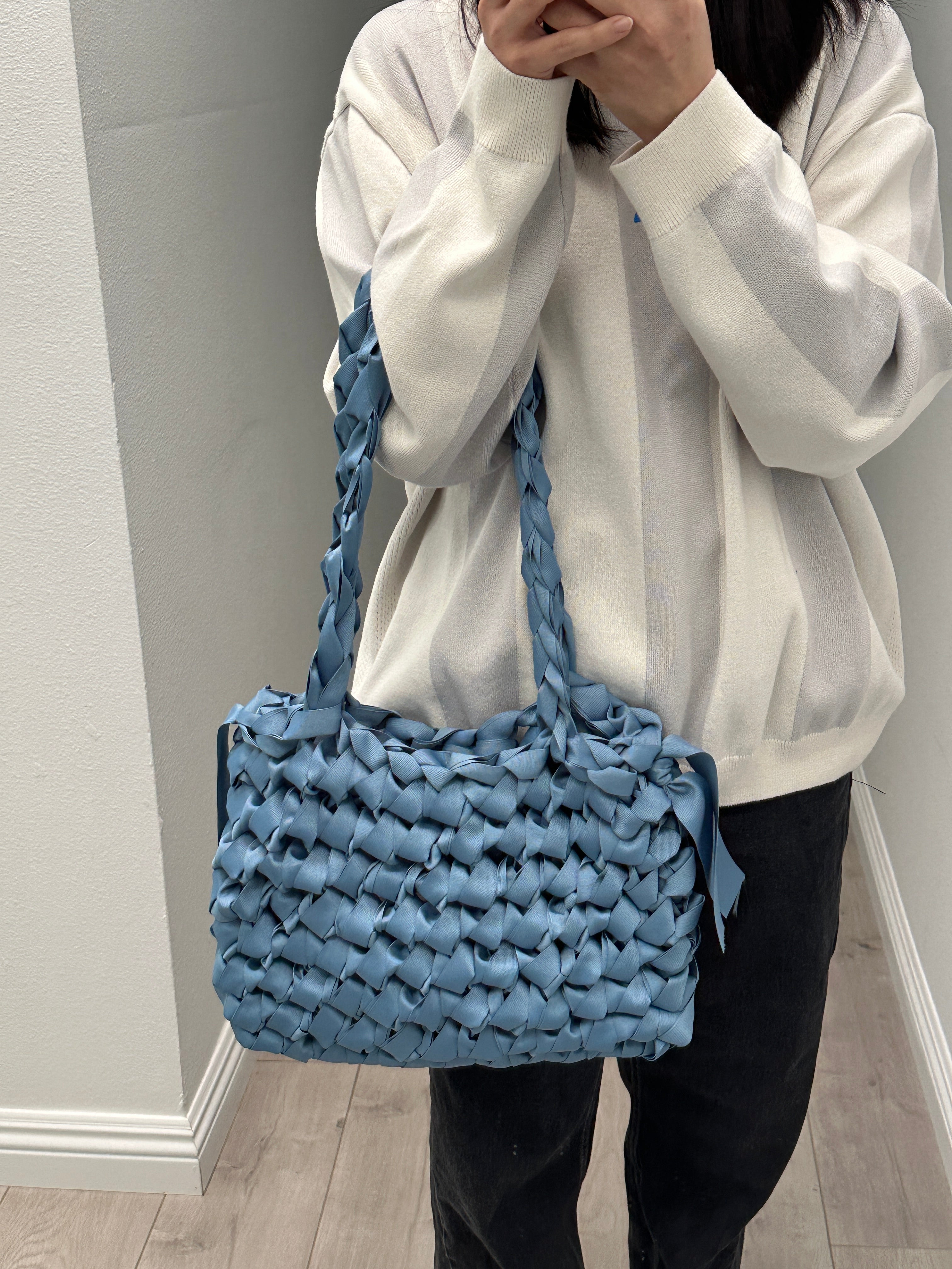 Rectangular Shoulder Bag (Dusty Blue)