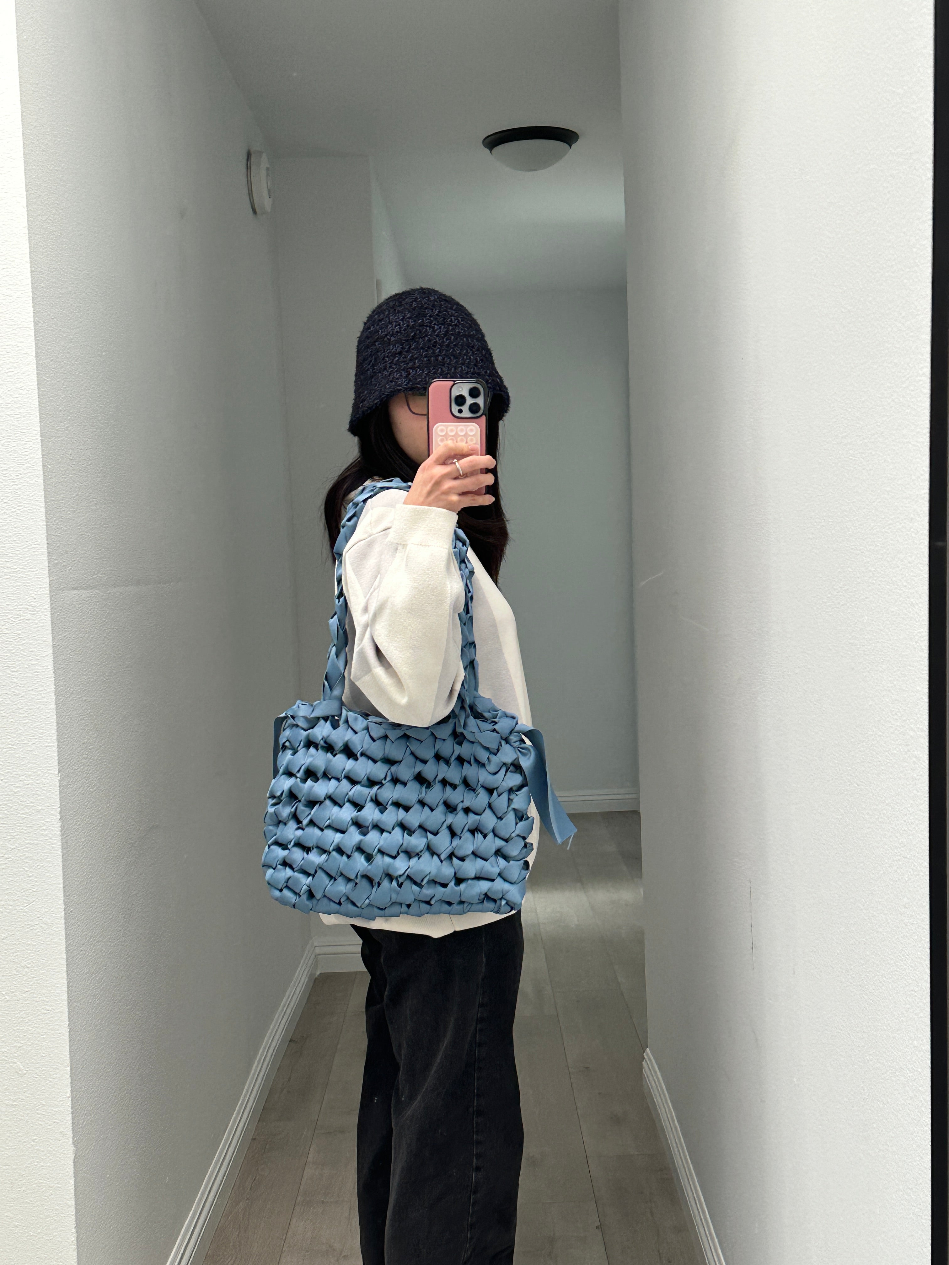 Rectangular Shoulder Bag (Dusty Blue)