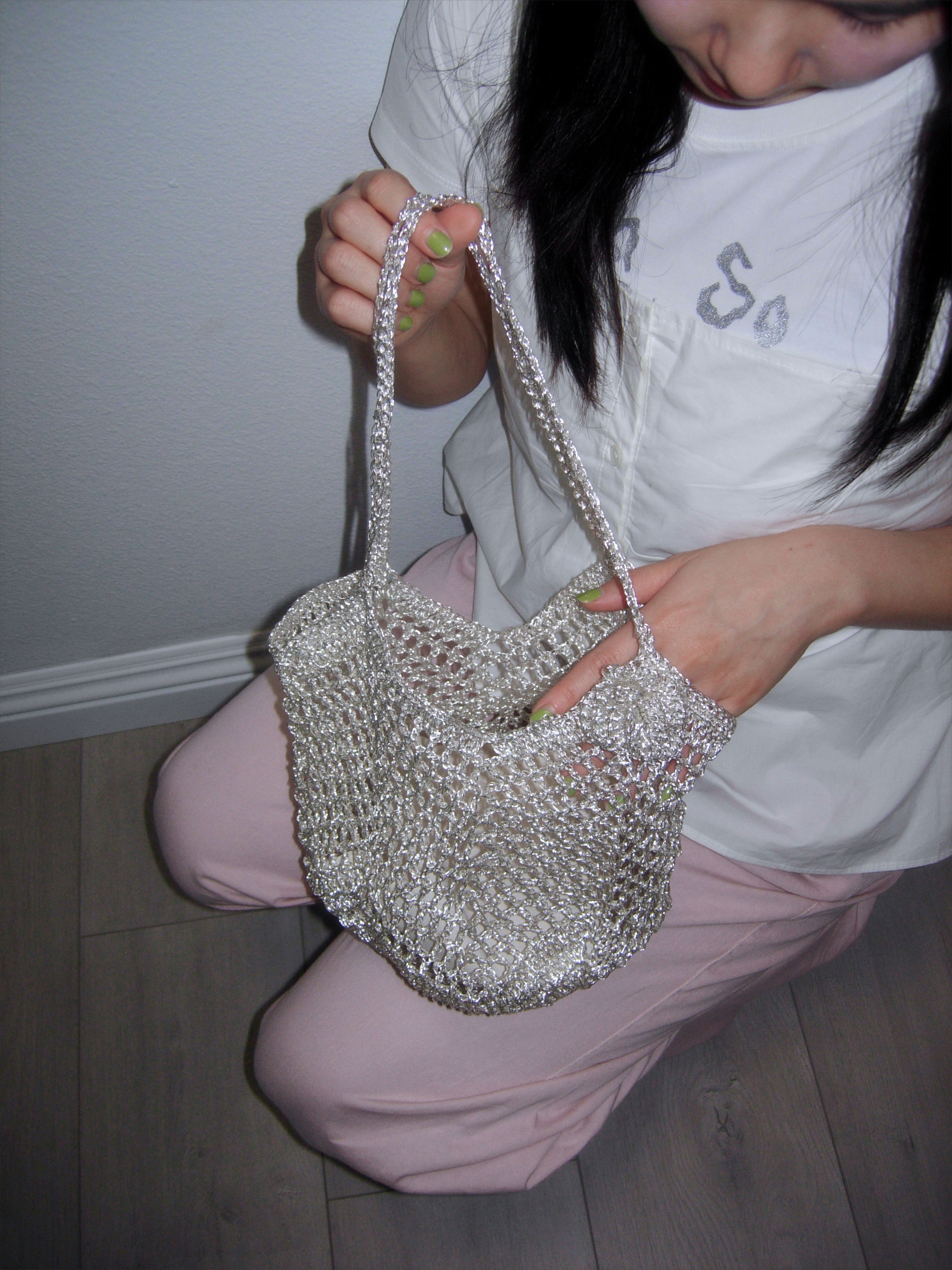 Glitter Net Bag (Silver)
