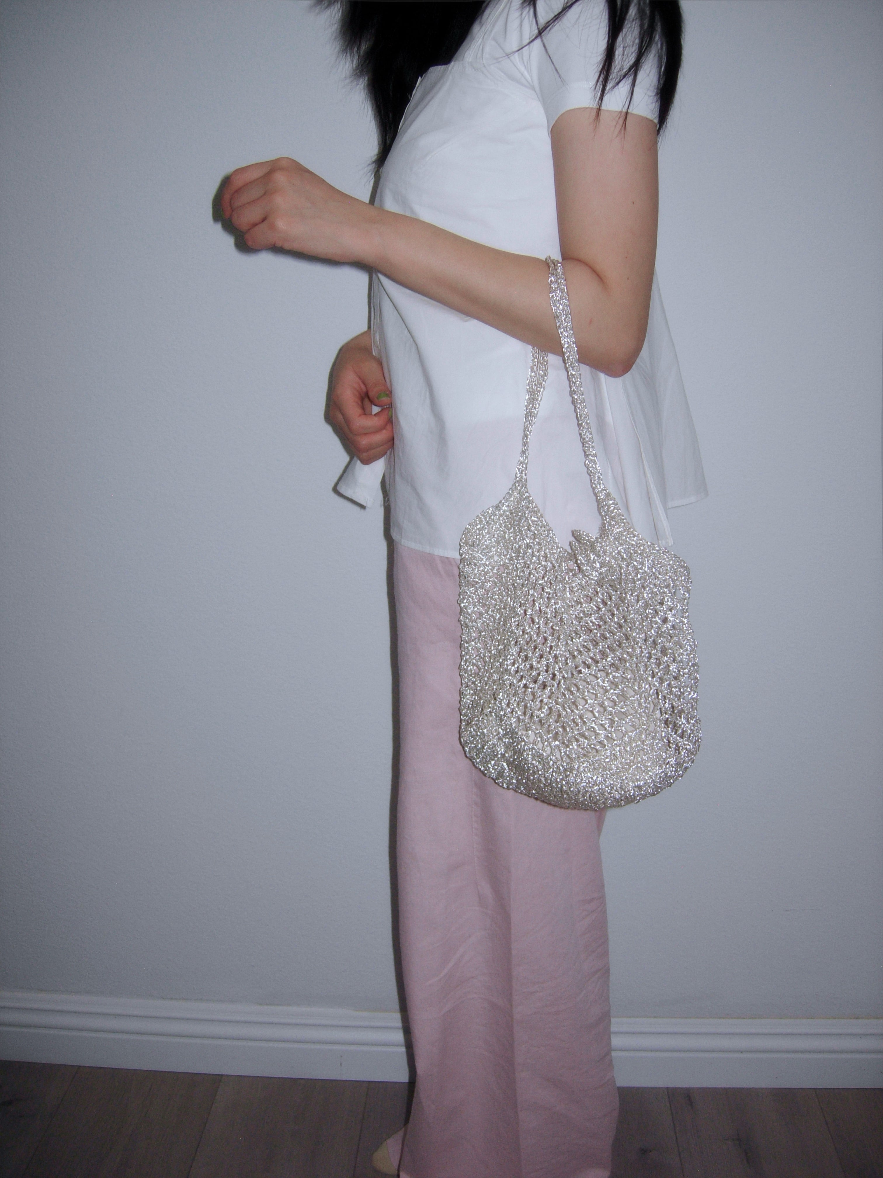 Glitter Net Bag (Silver)