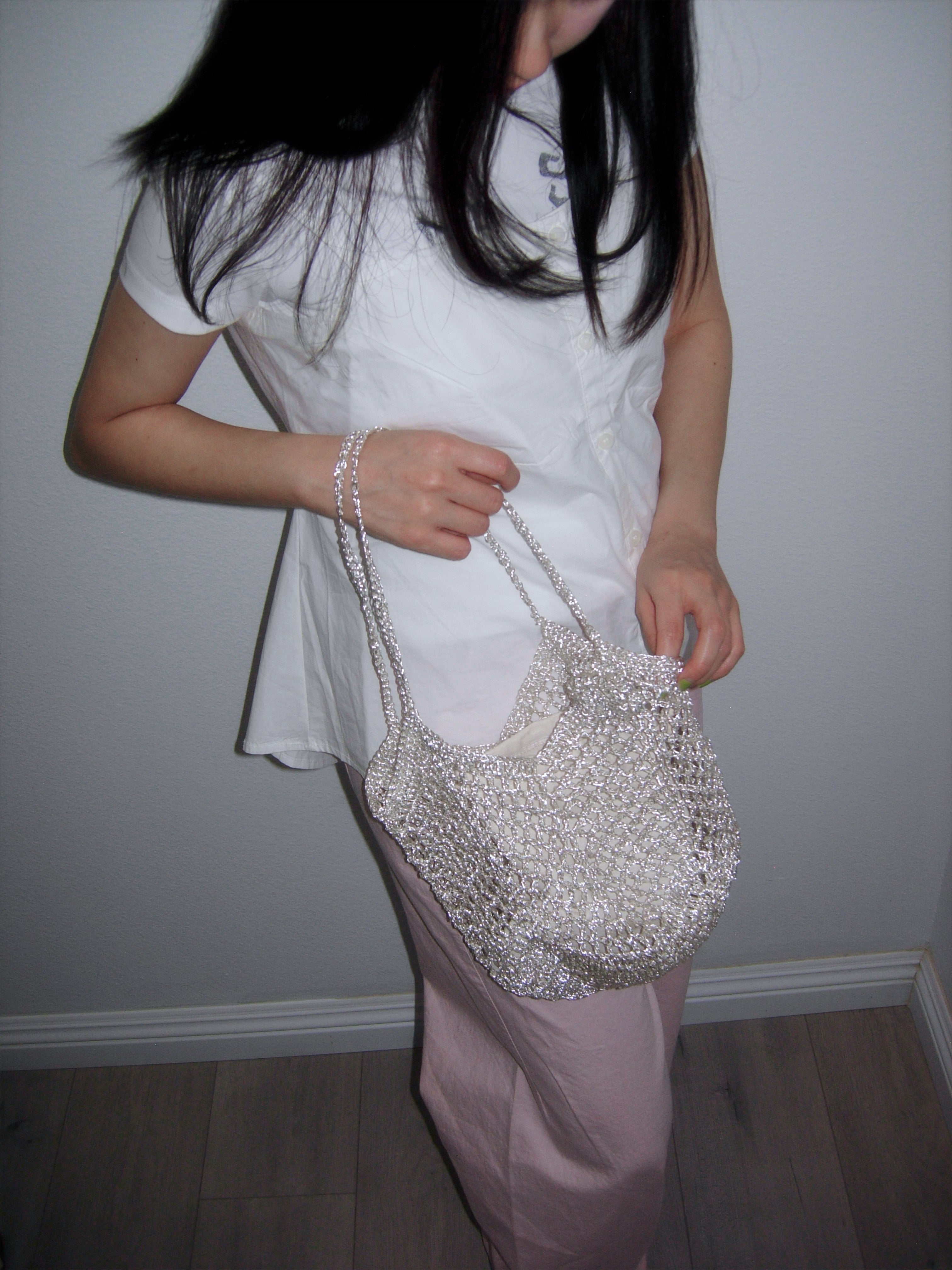 Glitter Net Bag (Silver)