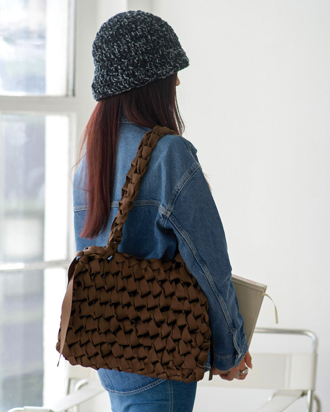 Rectangular Shoulder Bag (Brown)