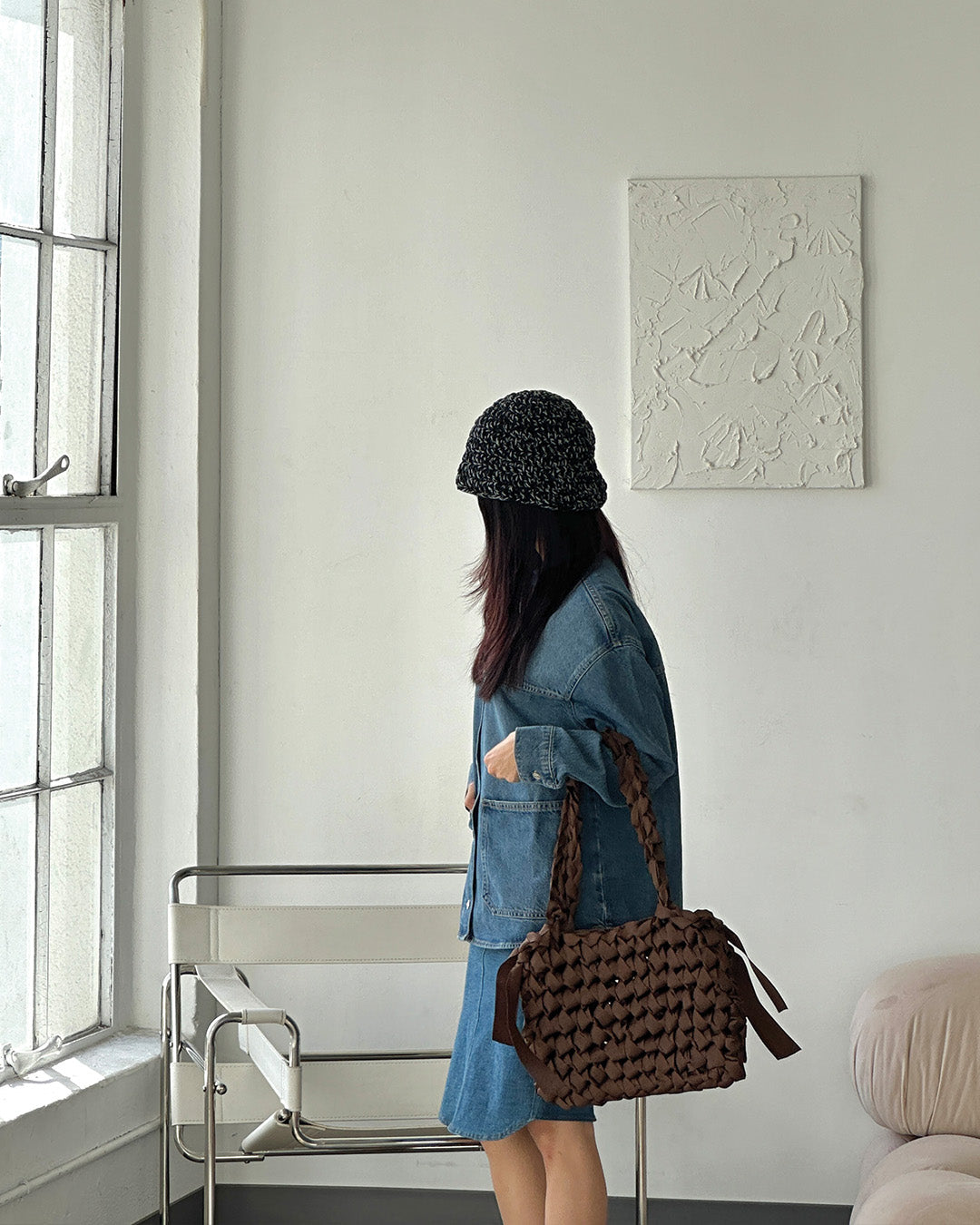 Rectangular Shoulder Bag (Brown)