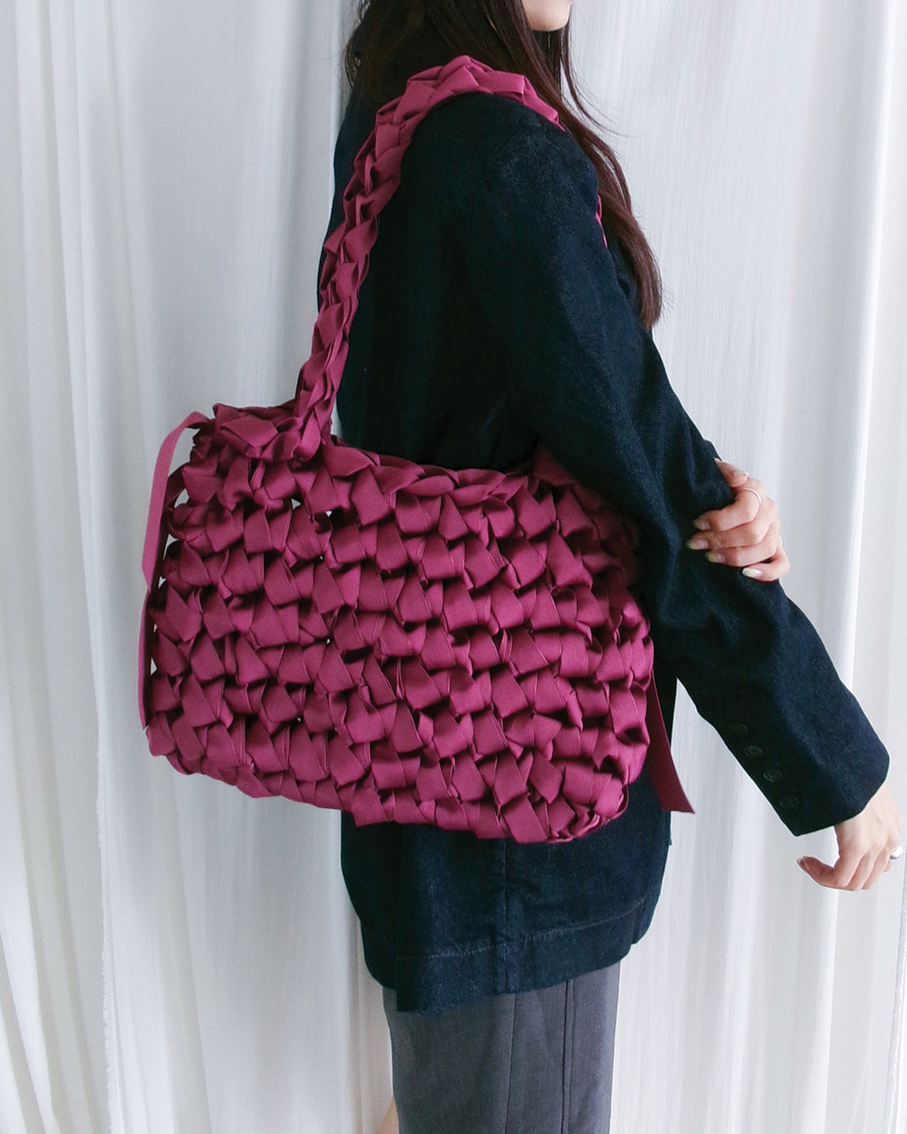 Rectangular Shoulder Bag (Burgundy)