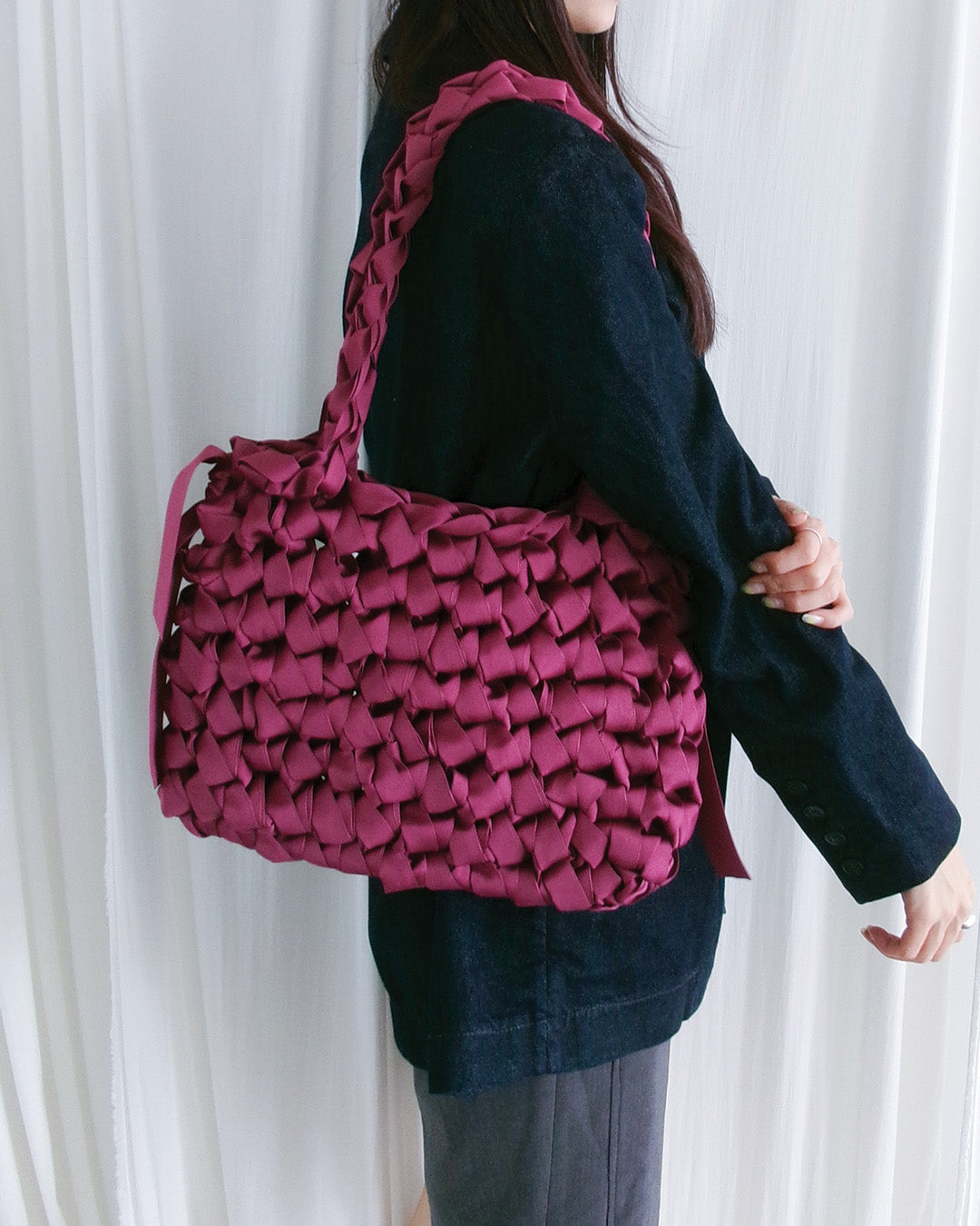 Rectangular Shoulder Bag (Burgundy)