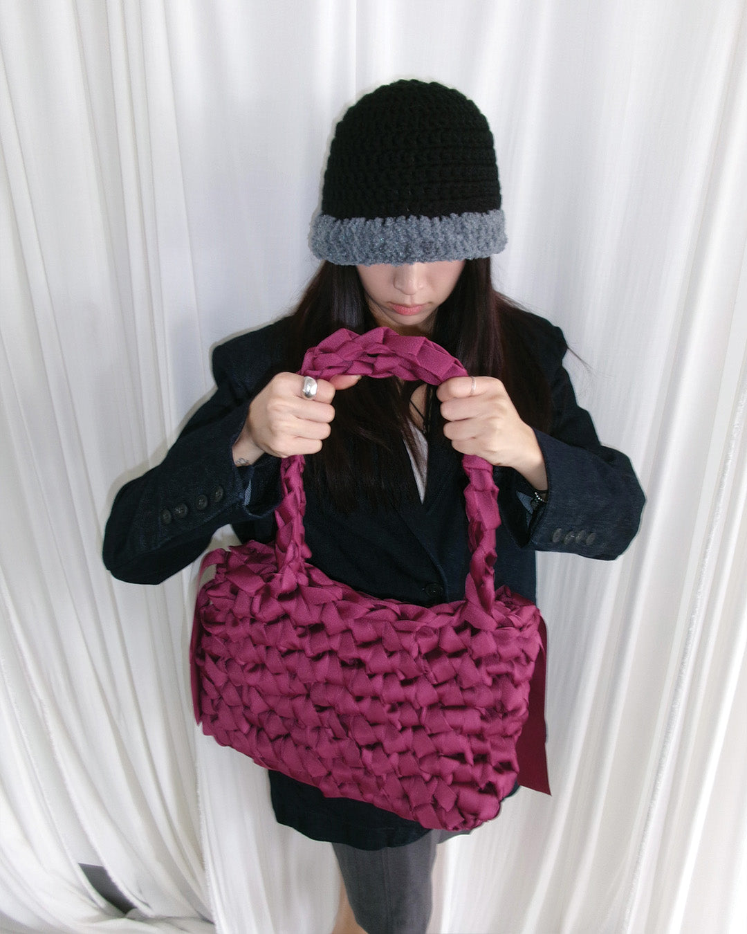 Rectangular Shoulder Bag (Burgundy)