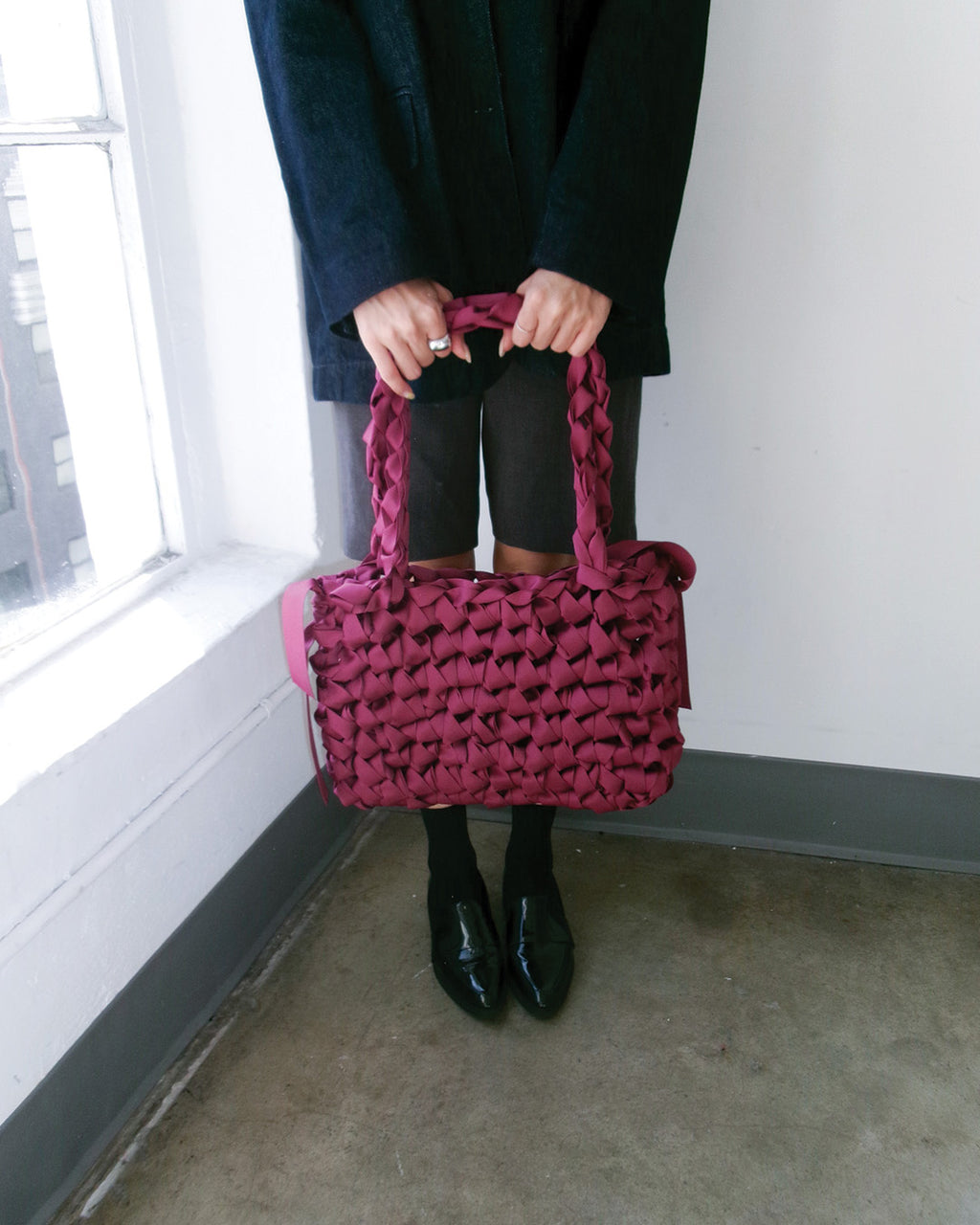 Rectangular Shoulder Bag (Burgundy)