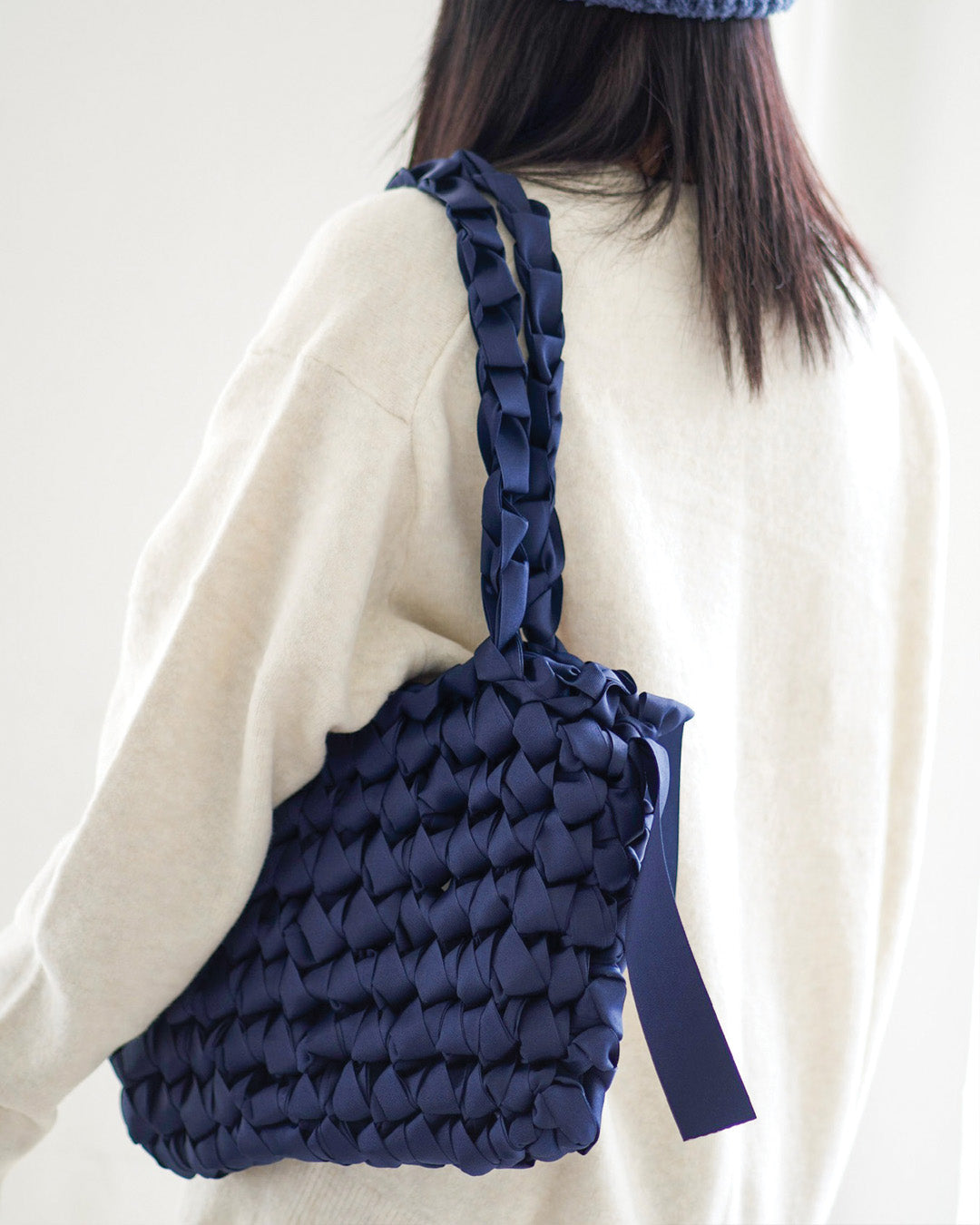 Rectangular Shoulder Bag (Navy)