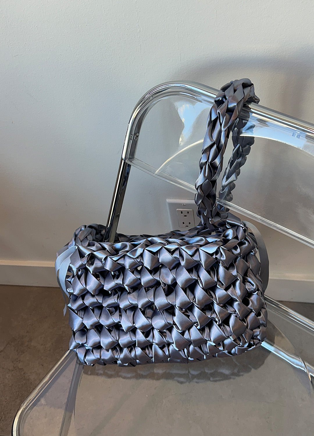 Satin Crossbody Bag (Stone)