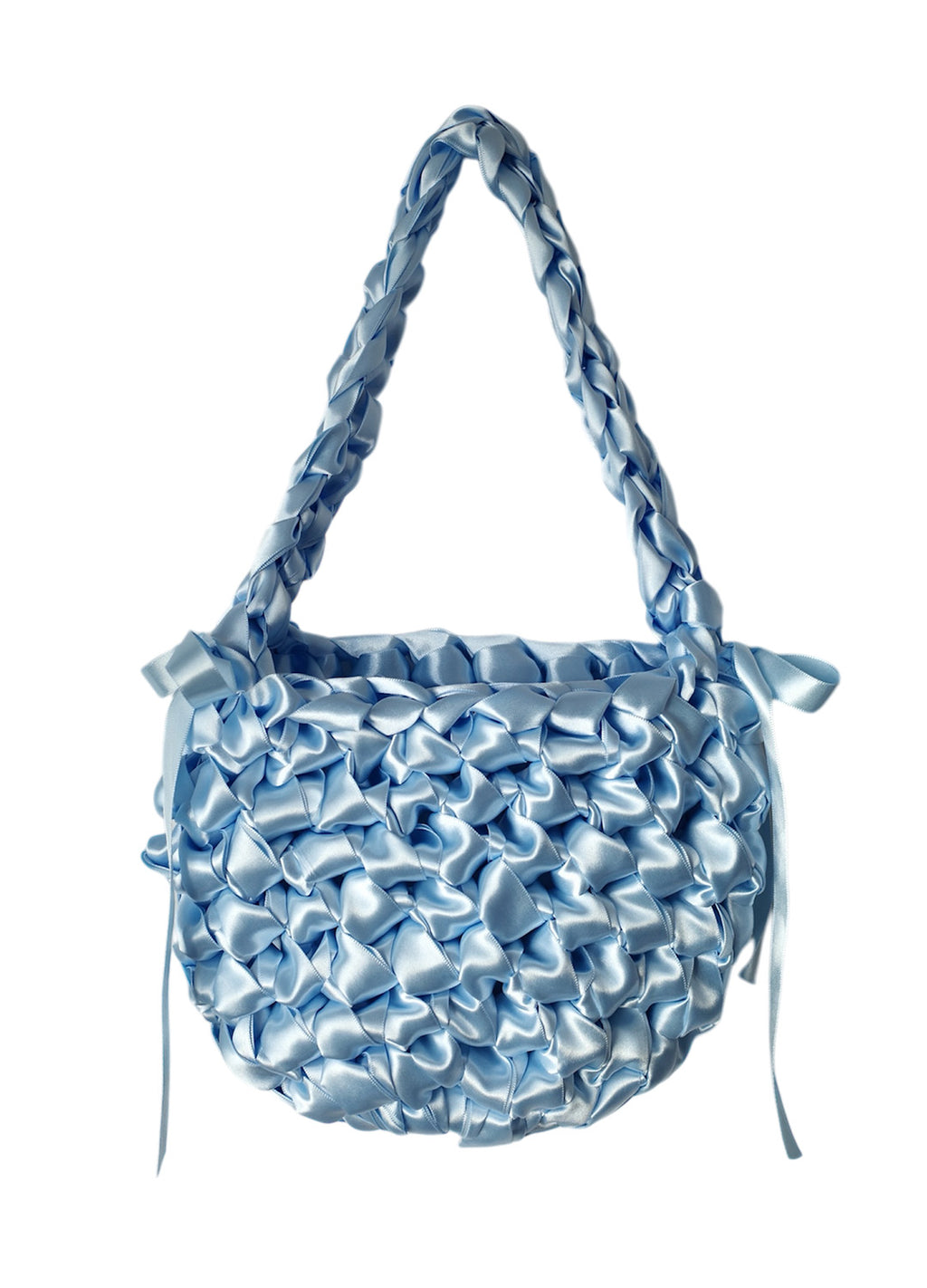 Satin Half-Moon Bag S (Sky Blue)