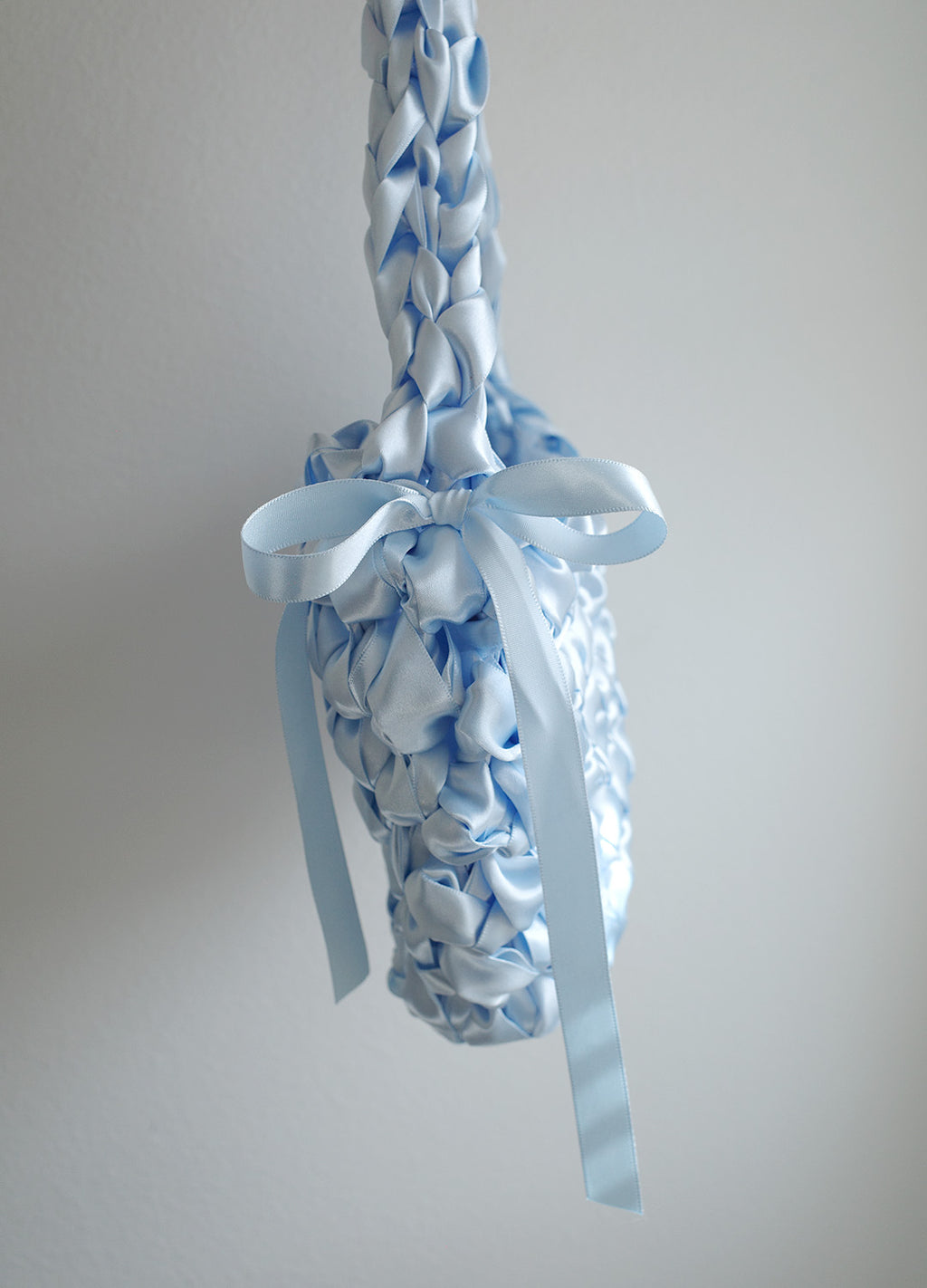 Satin Half-Moon Bag S (Sky Blue)