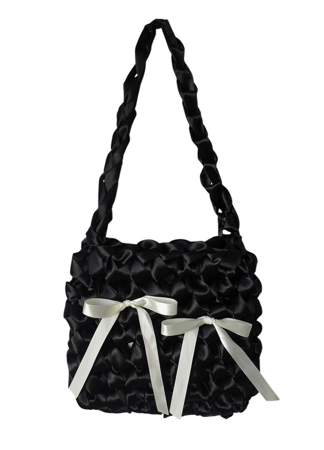 Satin Square Bag S (Black)